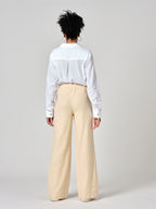 Pantalon évasé Sand FRANCINE femme, SAND, taille XS, porté par Shazney (1m75) – photo 4