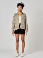 Veste en jean léopard VIVIAN femme, LEOPARD, taille XS, porté par Shazney (1m75) – photo 2