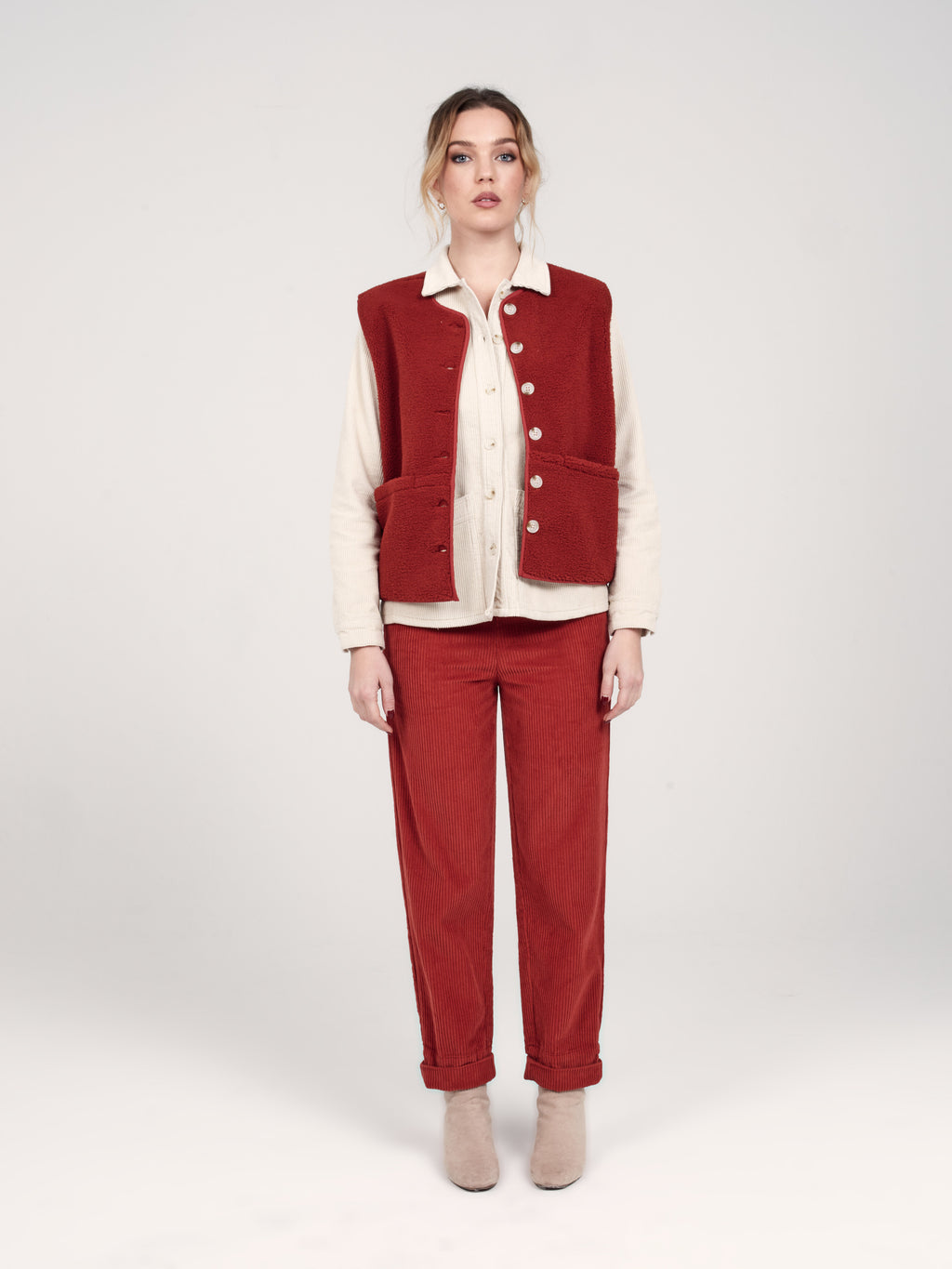 Veste sans manches VITA brick femme, BRICK, taille XS, porté par Priscilla (1m76) – photo 2