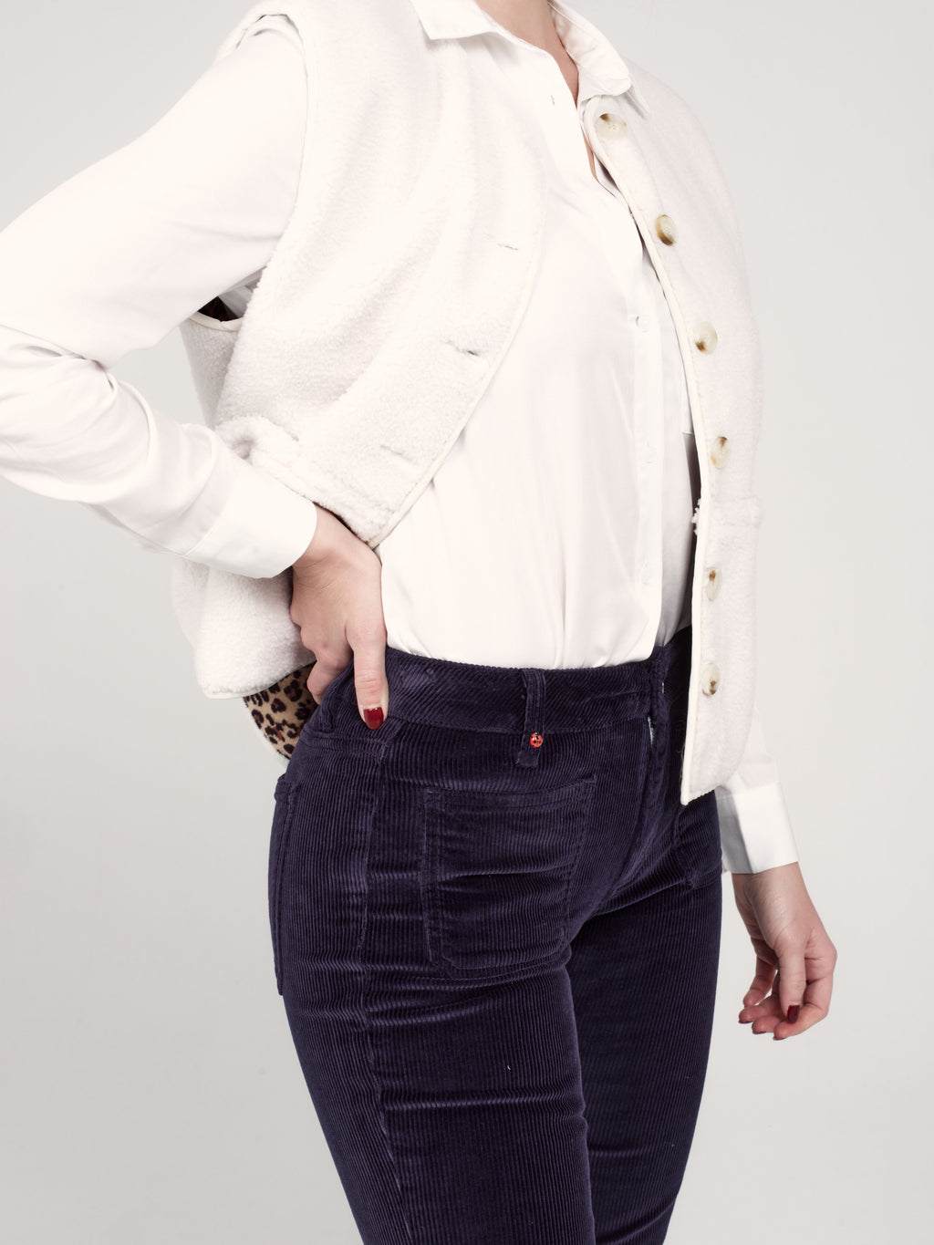 Veste sans manches VITA blanc femme, WHITE, taille XS, porté par Priscilla (1m76) – photo 4