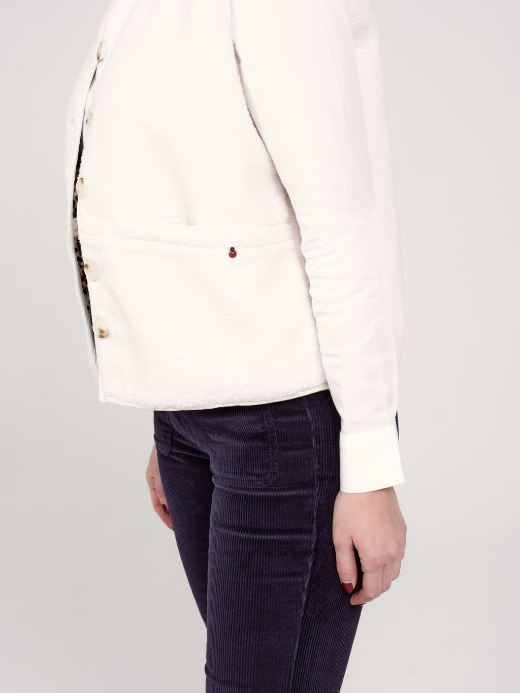 Veste sans manches VITA blanc femme, WHITE, taille XS, porté par Priscilla (1m76) – photo 5