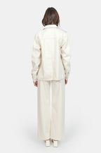 Veste légère écru en jean VIVIAN femme, GREIGE, taille XS, porté par Claire (1m76) – photo 5