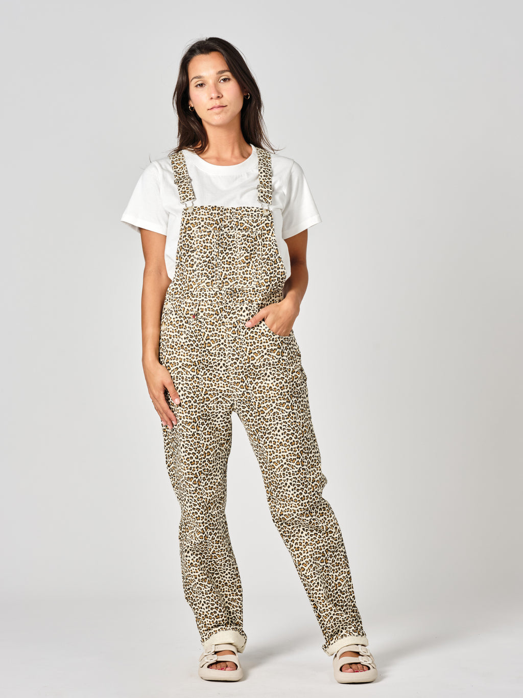 Salopette léopard DESIRE femme, LEOPARD, taille XS, porté par Valentine (1m70) (F.A.M. JEANS) – photo 1