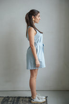 Combinaison short bleu DIANE femme, LIGHT BLUE, taille XS, porté par Mathilde (1m72) (FAM PARIS) – photo 1