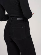 Jean large taille haute FLEURE femme, BLACK, taille XS, porté par Priscilla (1m76) – photo 4