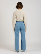 Jean évasé taille haute bleu FAUVE femme, BLUE, taille XS, porté par Sarah (1m72) – photo 4