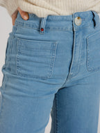 Jean évasé taille haute bleu FAUVE femme, BLUE, taille XS, porté par Sarah (1m72) – photo 5