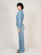 Jean large long bleu FLORA femme, BLUE, taille XS, porté par Sarah (1m72) (FAM PARIS) – photo 1