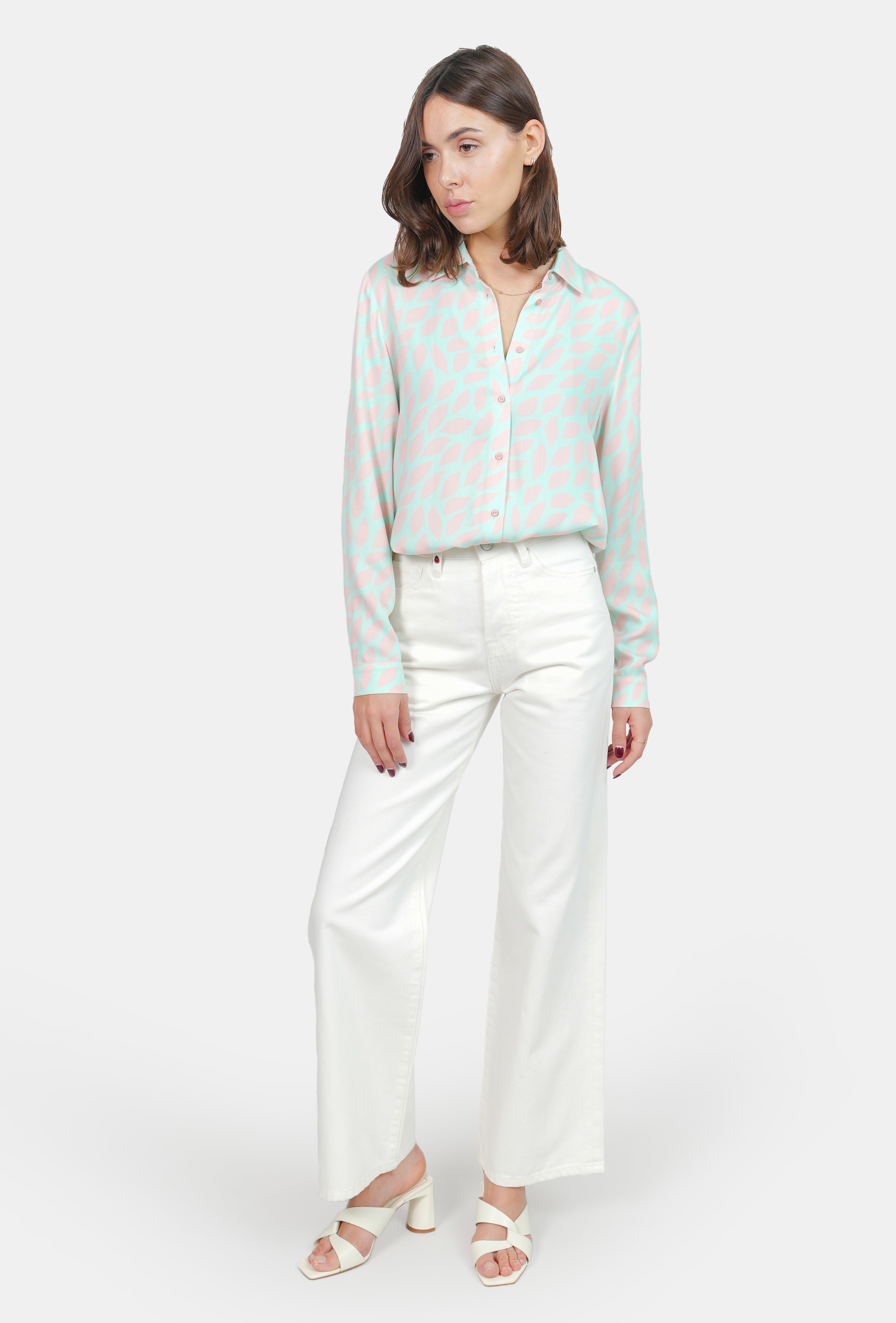 Jean évasé blanc FOREST femme, WHITE, taille XS, porté par Claire (1m76) (F.A.M. JEANS) – photo 1