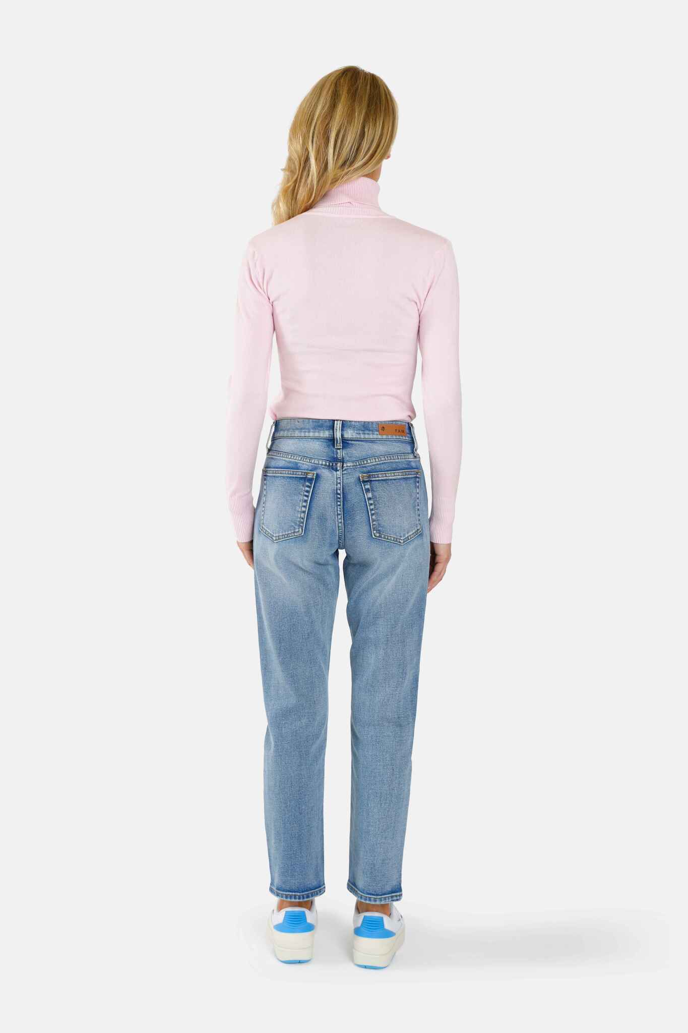 Jean mom bleu PATRICIA femme, BLUE, taille 26, porté par Jessica (1m75) – photo 5