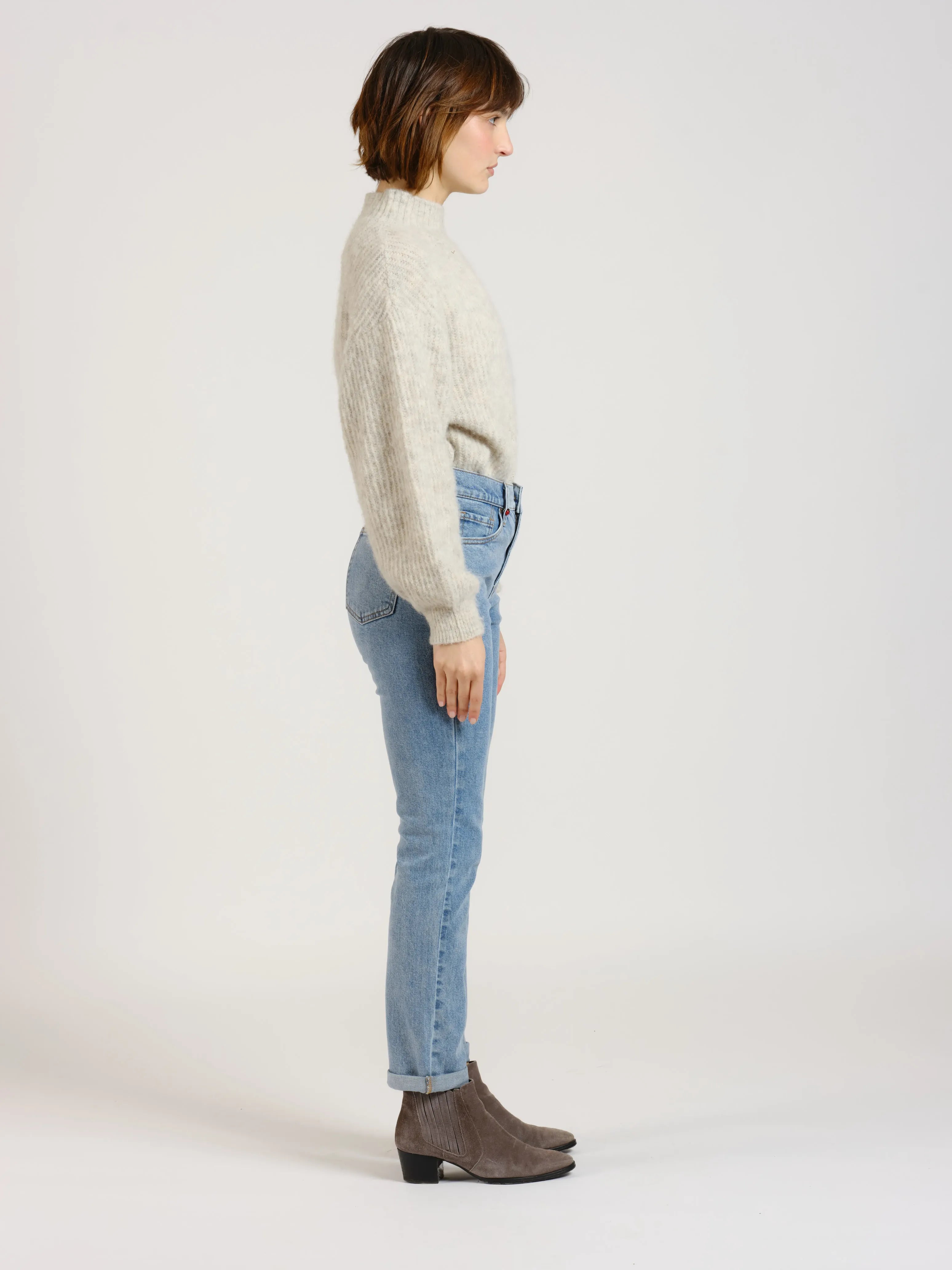 Jean mom taille mi-haute blue PATRICIA MFN femme, BLUE, taille 25, porté par Sarah (1m72) (F.A.M. JEANS) – photo 1