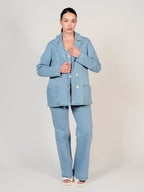 Veste en jean bleu INES femme, BLUE, taille XS, porté par Mélissa (1m70) (F.A.M. JEANS) – photo 1