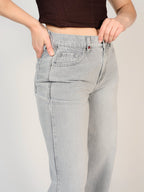 Jean baggy gris LENA femme, GREY, taille XS, porté par Sarah (1m72) (F.A.M. JEANS) – photo 1