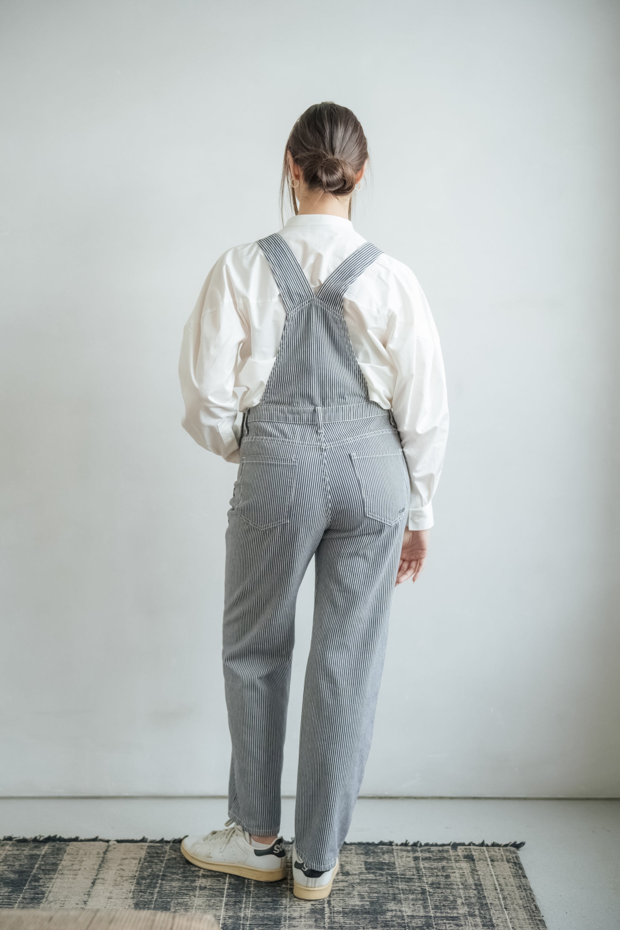 Salopette marine DESIRE STRIPE femme, NAVY, taille XS, porté par Mathilde (1m72) – photo 6