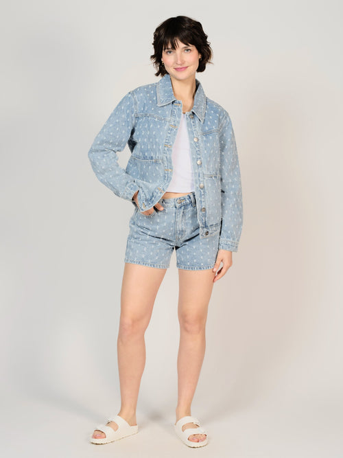Veste en Jean Hippie - Fleurs Brodées dans le Dos | Habit Hippie Veste en Jean Hippie - Fleurs Brodées dans le Dos | Habit Hippie