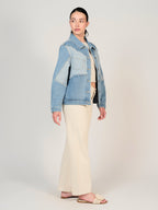 Veste en jean bleu VANNY femme, BLUE, taille XS, porté par Mélissa (1m70) – photo 3