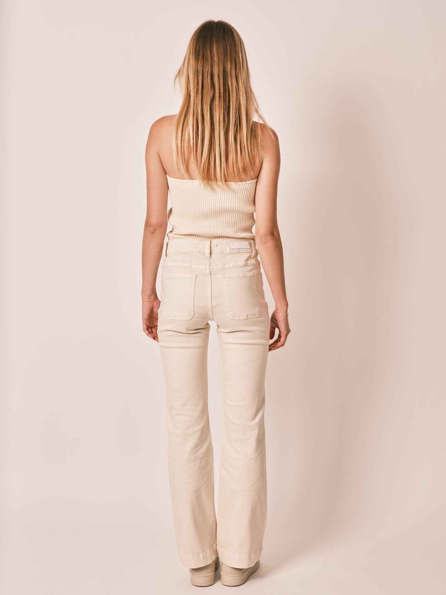 BELLA beige bootcut jeans