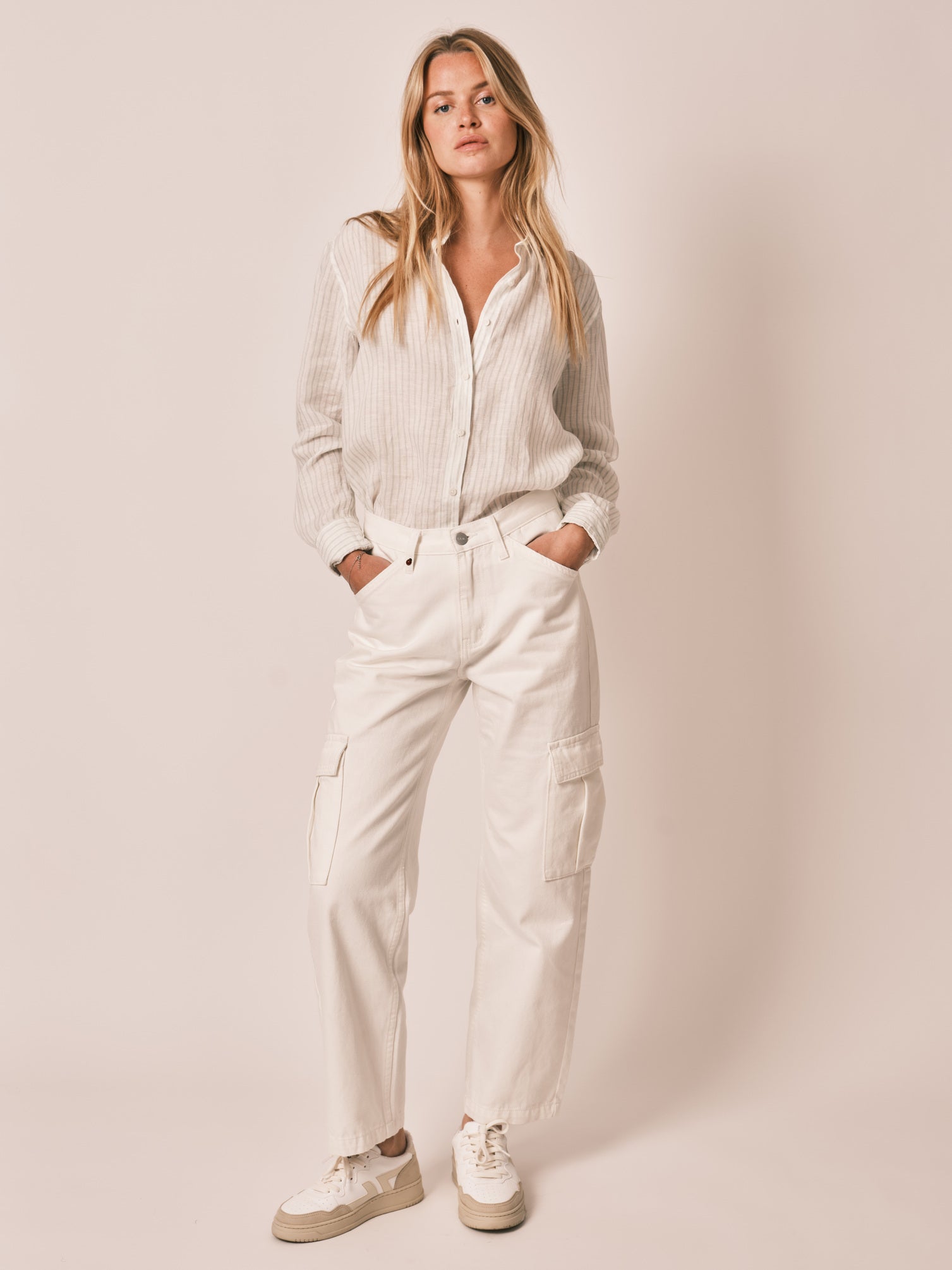 CHARLIE White Cargo Jeans