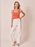 FAUVE white flared jeans