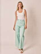 FAUVE mint green flared jeans