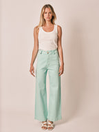 FAUVE mint green flared jeans