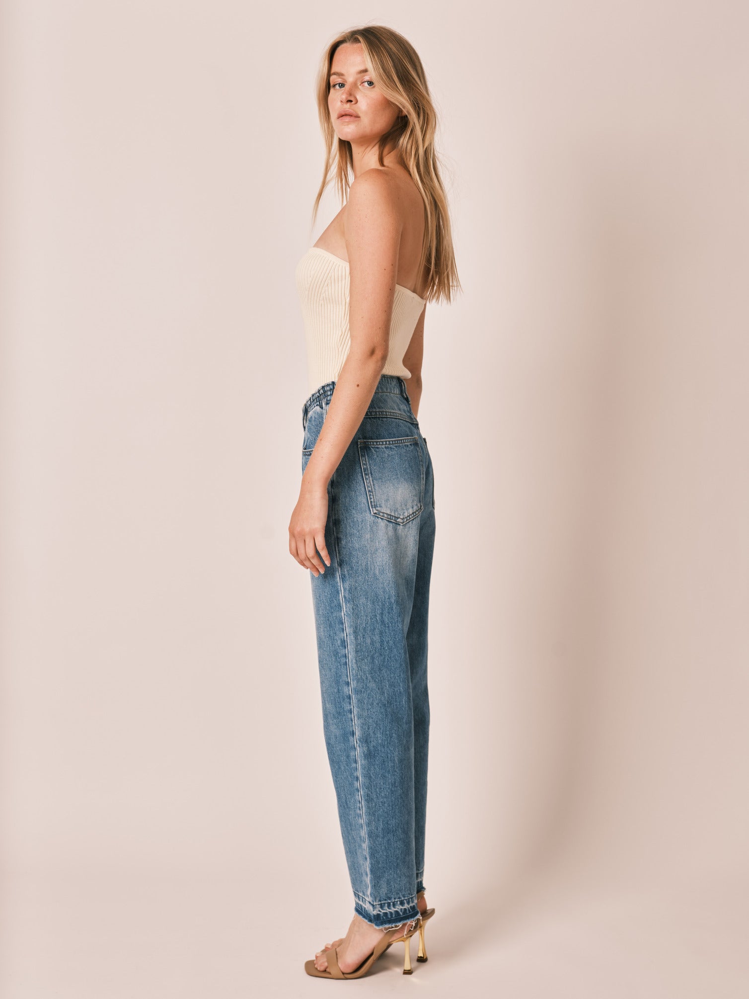 Jean boyfriend bleu MADISON