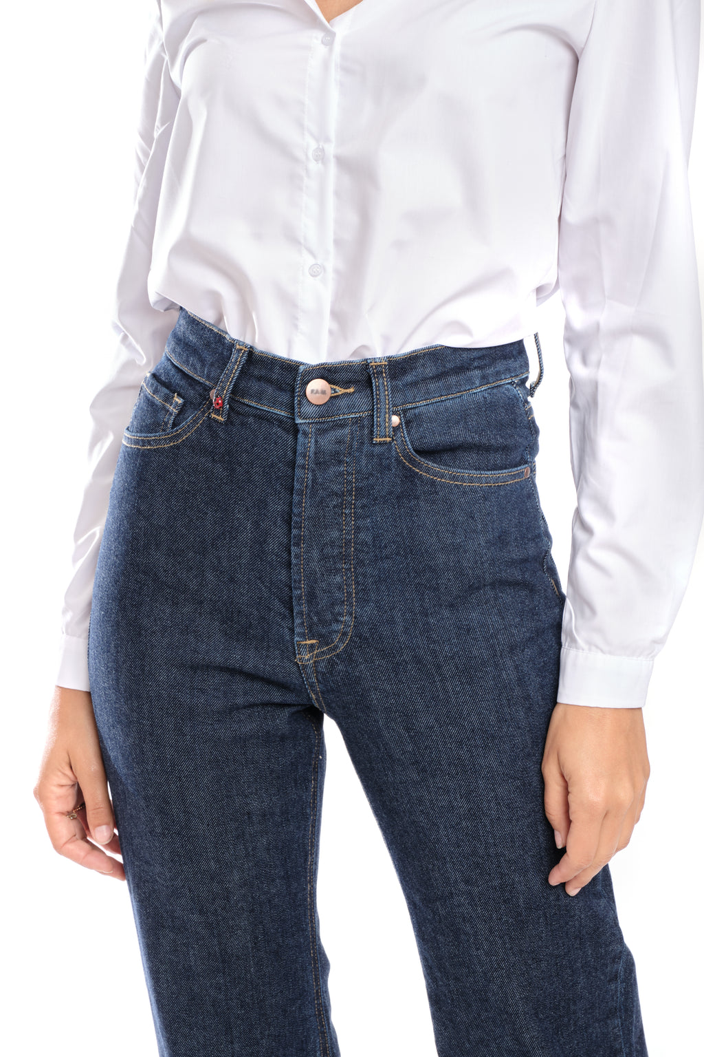 Jean straight cropped indigo POLA
