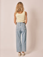 POLA EMBRO daisy embroidered cropped straight jeans