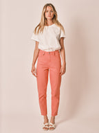 Polly high-waisted coral pink mom jeans
