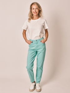 Jean mom mint taille haute POLLY