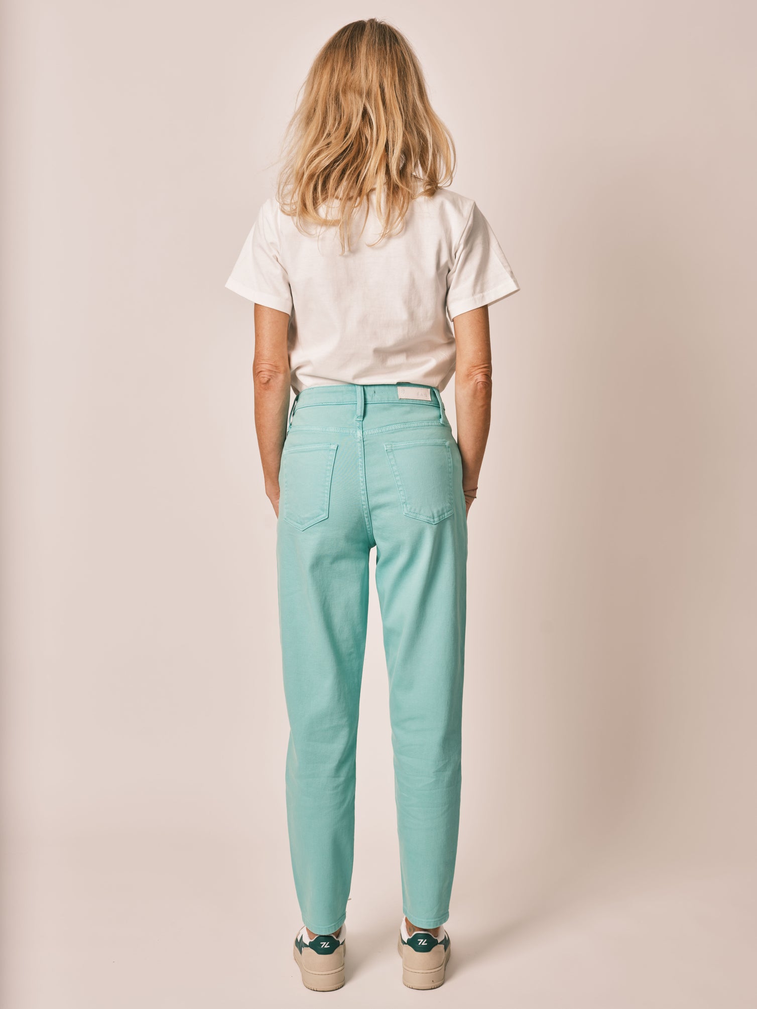 Jean mom mint taille haute POLLY