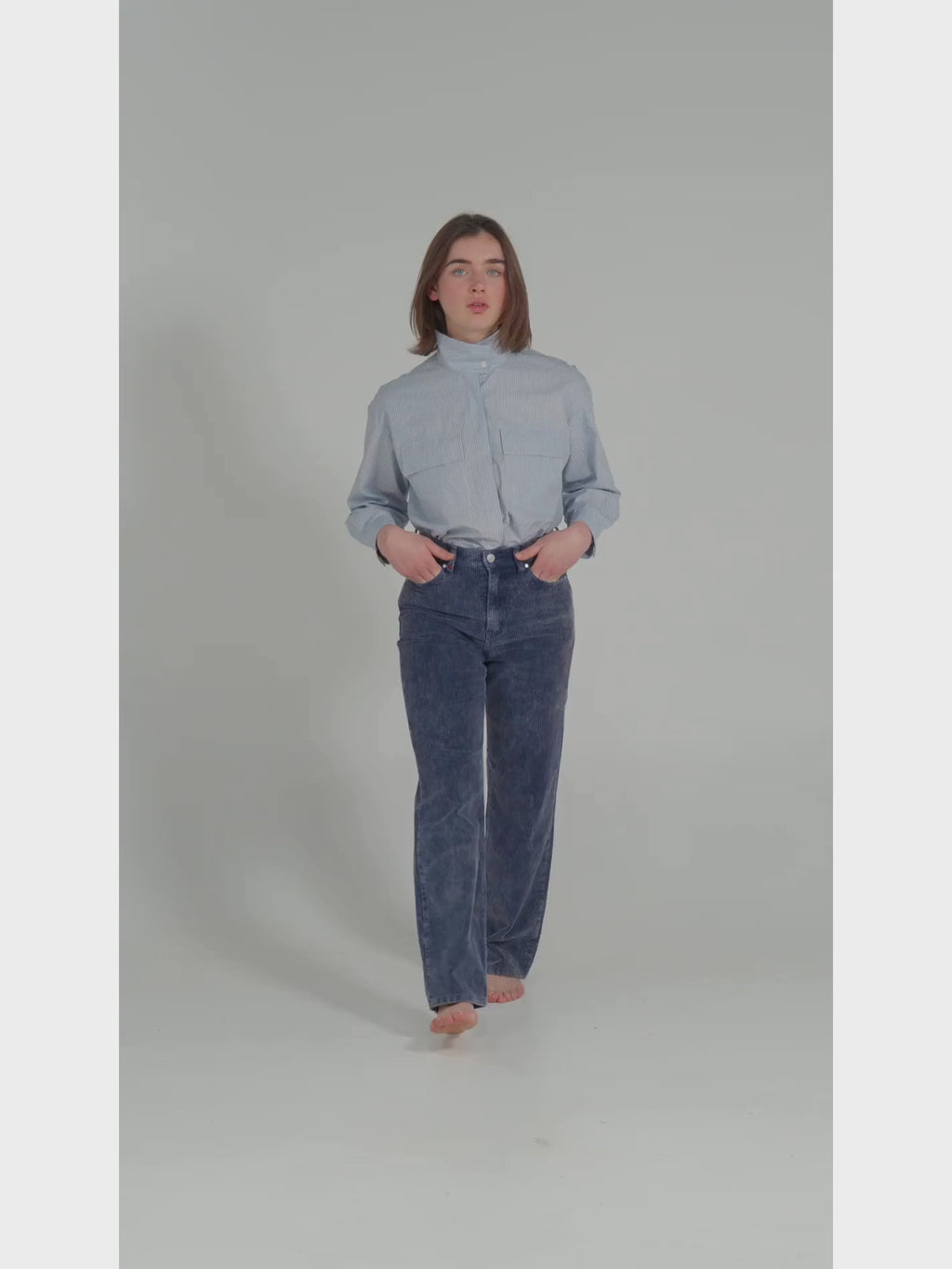Pantalon straight en velours POLA
