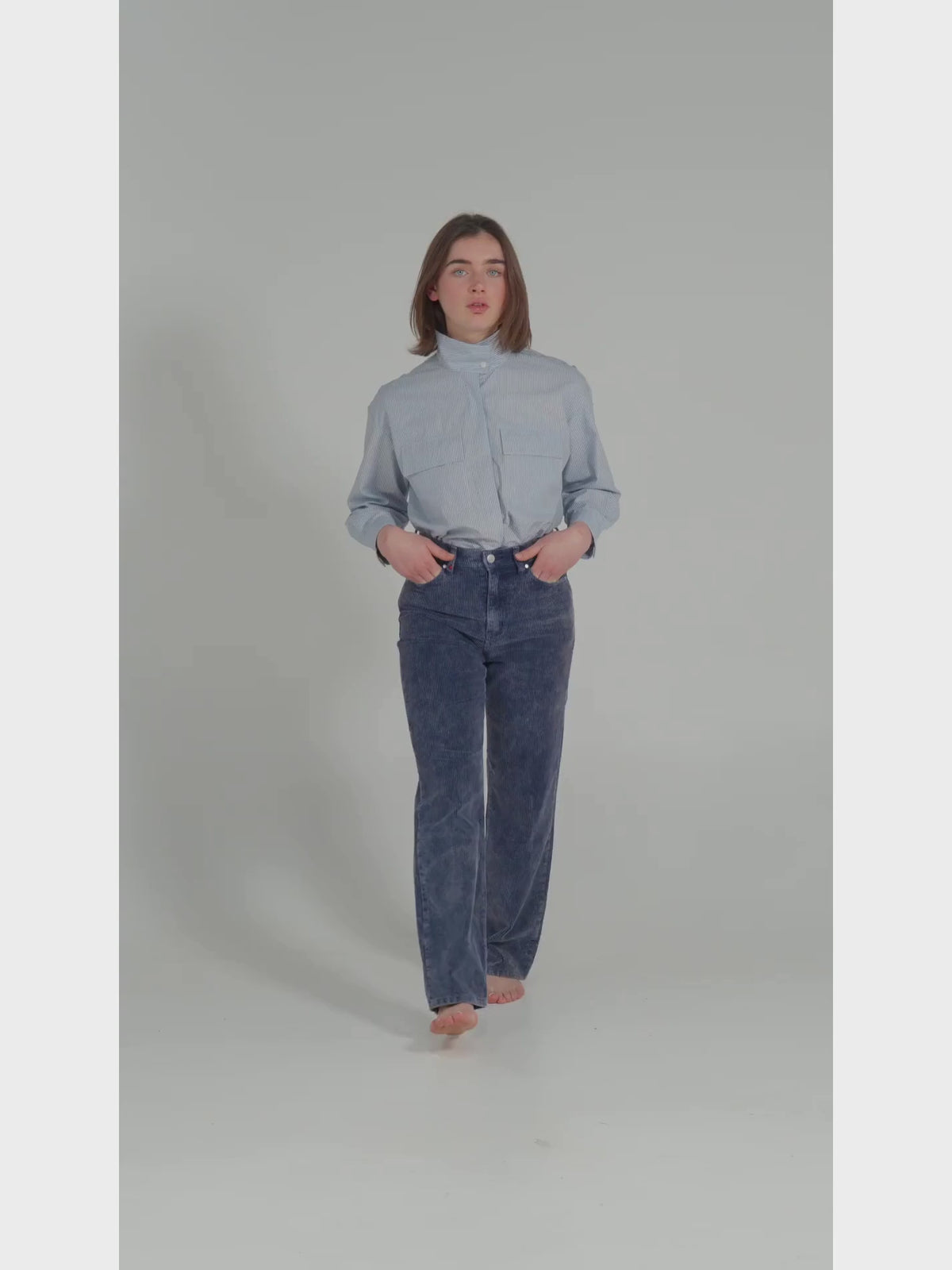 Pantalon straight en velours POLA