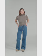 FLEURE STONE High-waisted wide-leg jeans