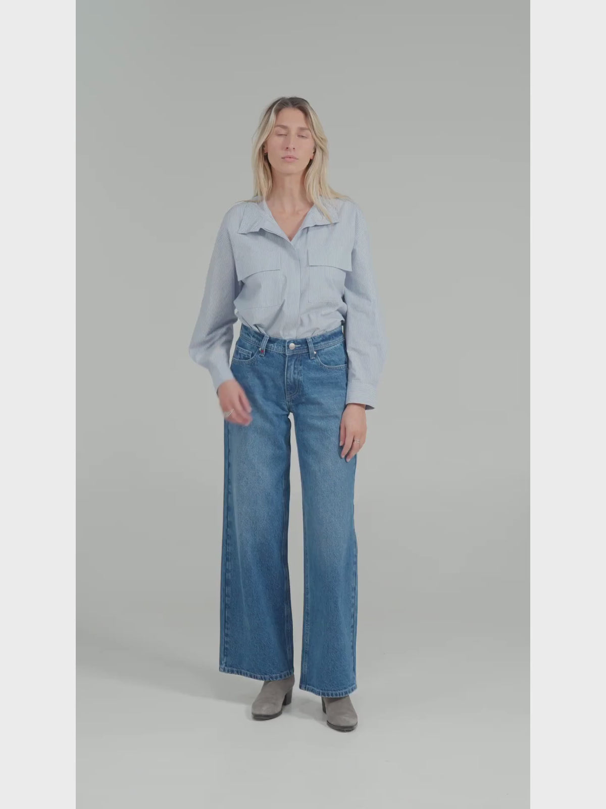 Jean taille basse large LORA