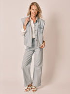 Veste sans manches bleu VAINA STRIPE