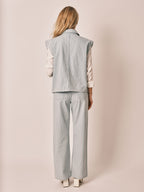 Veste sans manches bleu VAINA STRIPE