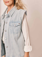 Veste sans manches bleu VAINA STRIPE