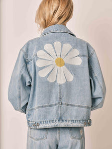 Veste en jean fleur oversize VICKY EMBRO