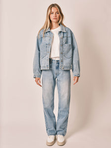 Veste en jean bleu cœur oversize VICKY EMBRO