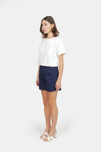 ABBY navy blue loose denim shorts