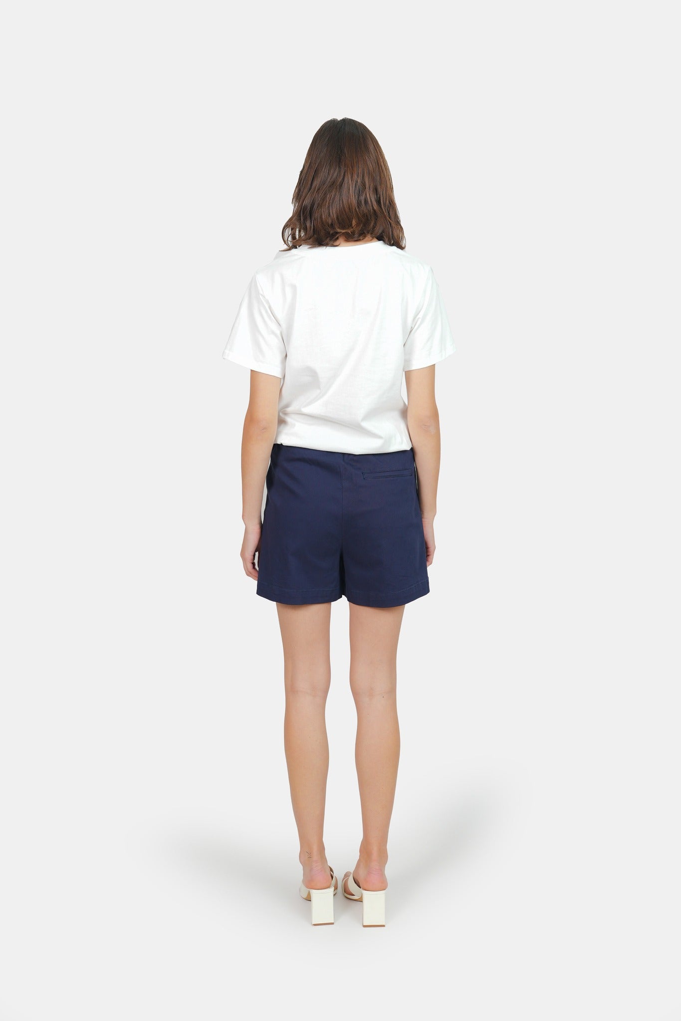 Short ample en jean ABBY bleu marine