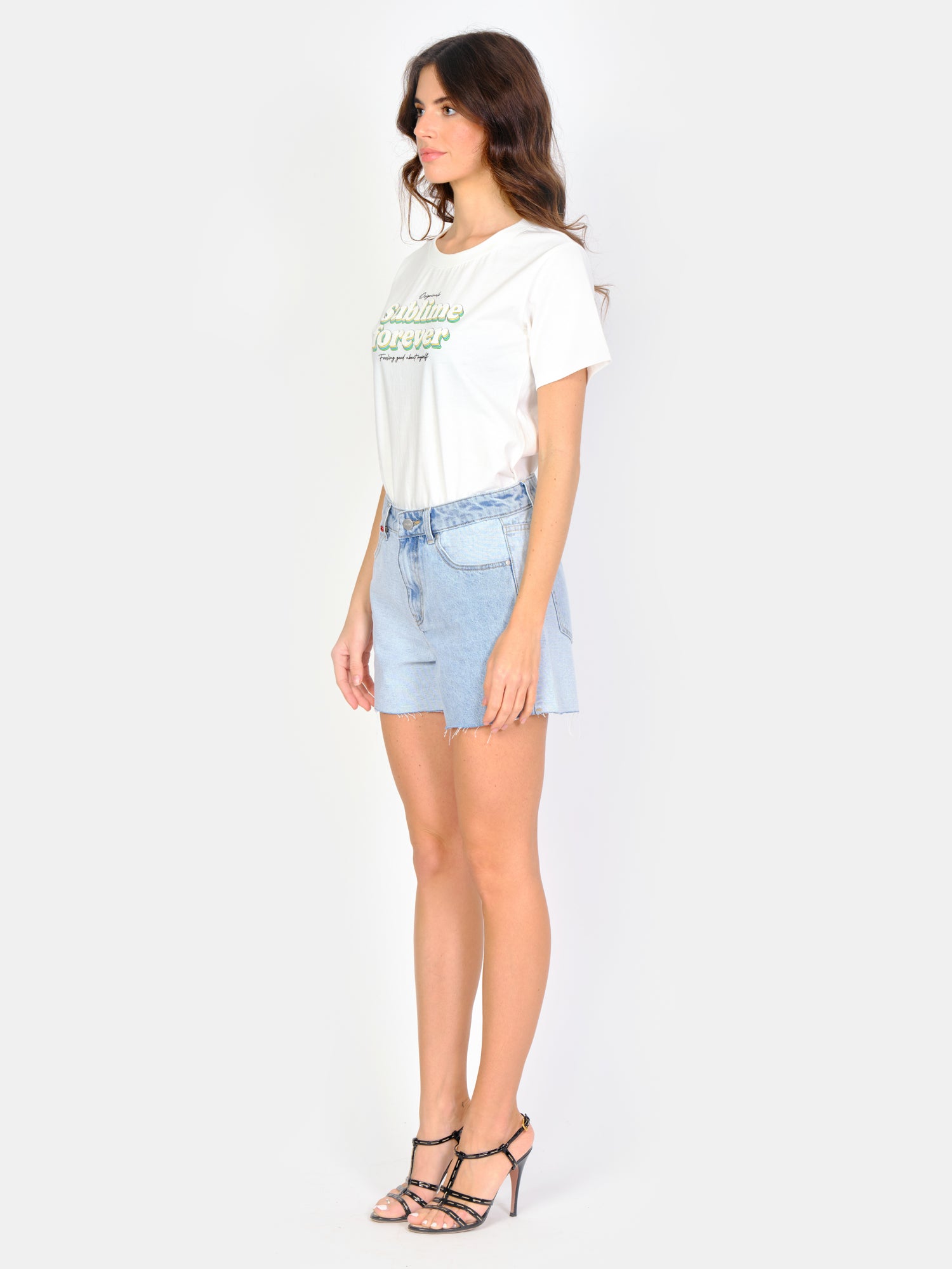 Short court bicolore en jean ALICIA RV