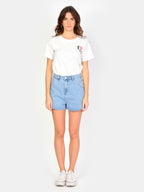 AMELY high-waisted loose denim shorts