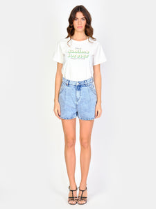 Short court taille haute en jean AMELY