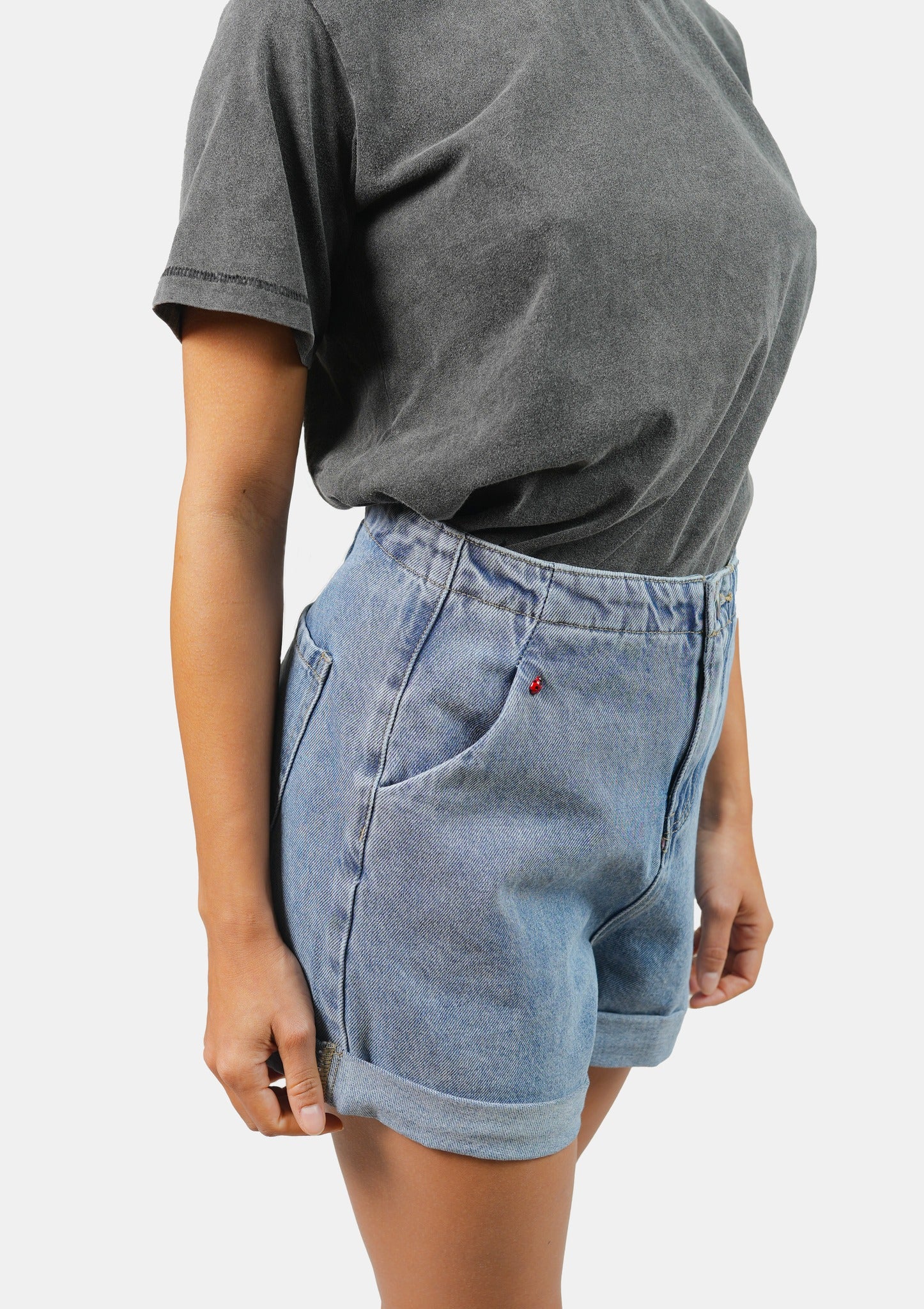 Short en jean taille élastiquée AMY