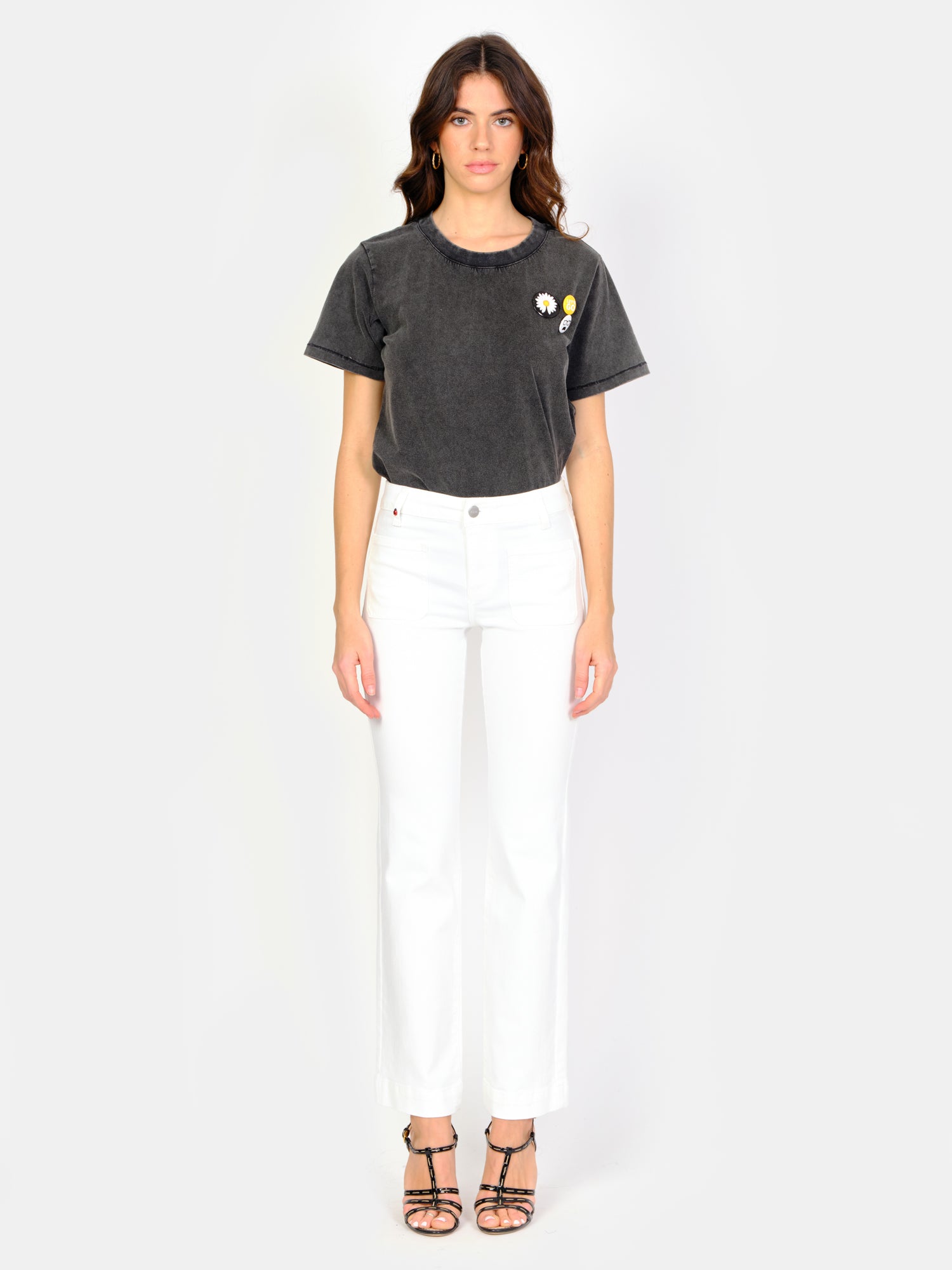 BELLA white bootcut jeans