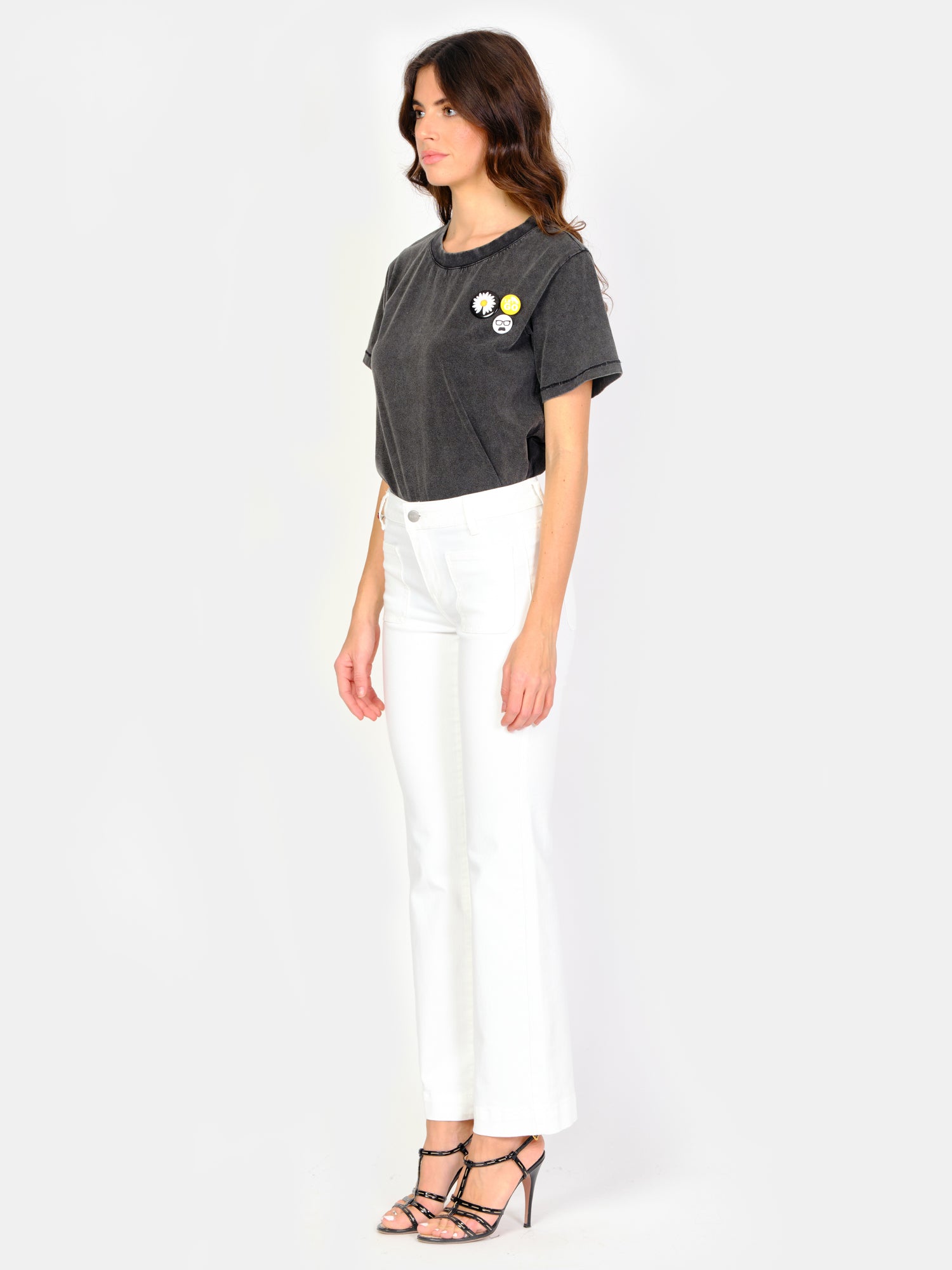 BELLA white bootcut jeans