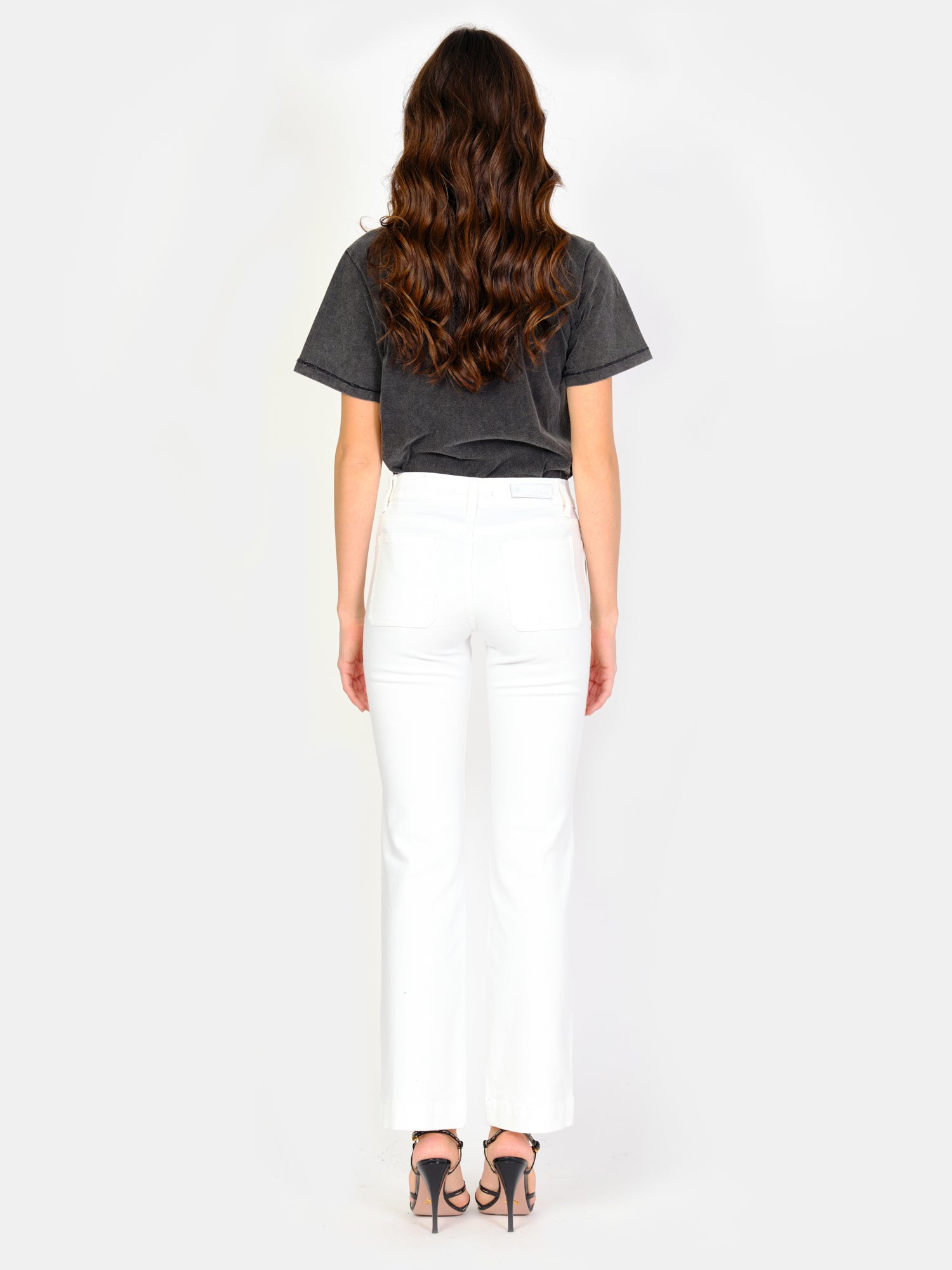 BELLA white bootcut jeans