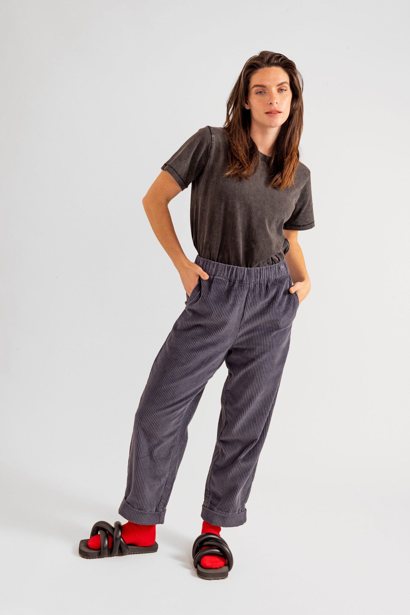 Mom confort en velours carbon FRANCE